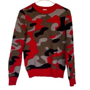 SEN WOMENS SWEATER CAMO ABSTRACT PATTERN SIZE 1 SMALL